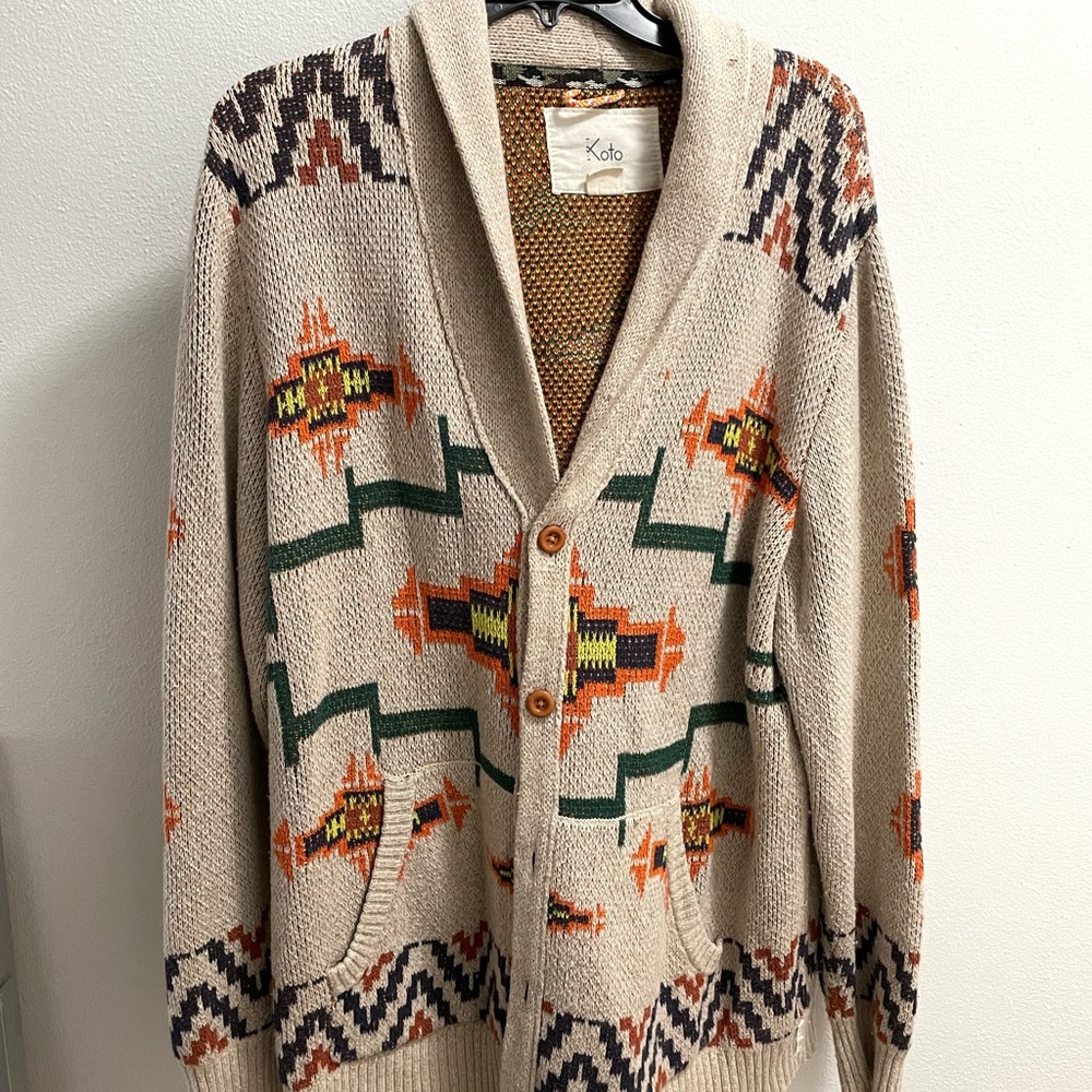 Koto Aztec Print Cardigan - XL